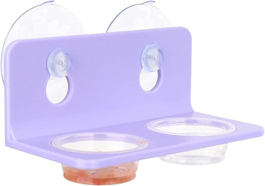 Crested Gecko Feeding Ledge with 10PCS Gecko Food Water Dish - Purple