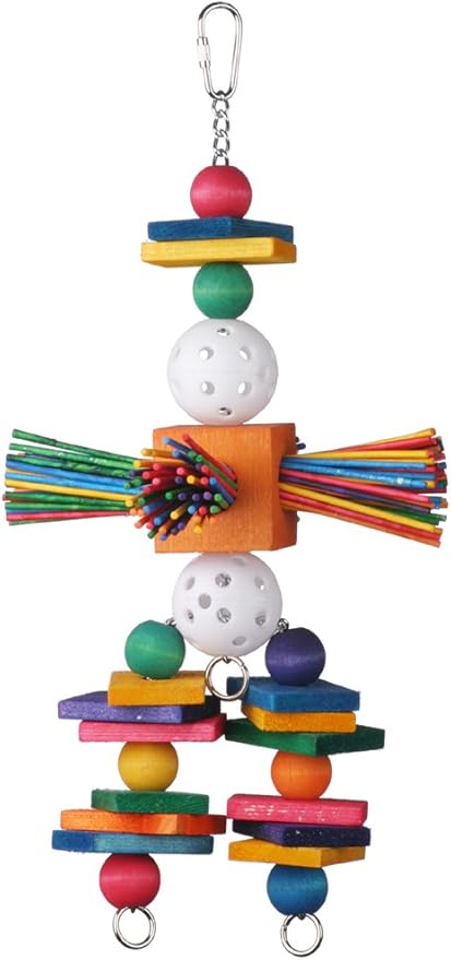 Super Bird Creations SB513 Willy Nilly Bird Toy - Enriching Parrot Toy for Large Birds, Medium Conure Toys, Bird Foraging Toys, Parrot Toys for Medium Birds, Medium/Large Bird Size, 14" x 6.5"