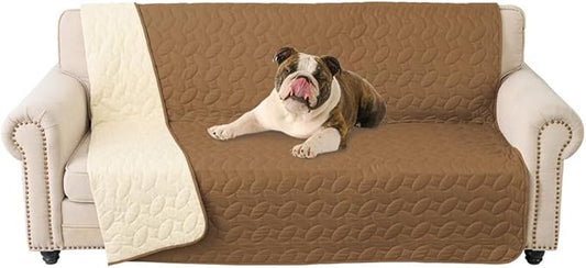 Ameritex Waterproof Pet Bed Cover Anti-Slip Dog Bed Blanket for Sofa and Furniture Waterproof New Pattern Design (Camel, 52x82 Inch (Pack of 1))