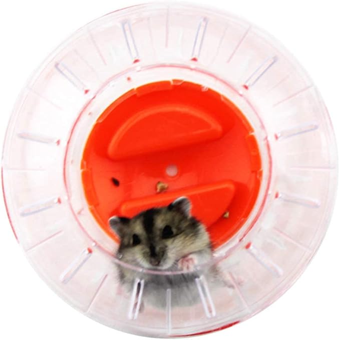 Mini New Cute Dwarf Hamster Running Ball 4.7 Inches Crystal Ball for Hamsters Small Silent Exercise Wheel Small Cage Accessories Suitable for Hamsters Less Than 4 inches 10 cm in Length (Pink)