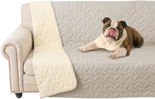 Ameritex Waterproof Pet Bed Cover Anti-Slip Dog Bed Blanket for Sofa and Furniture Waterproof New Pattern Design (Khaki, 68x82 Inch (Pack of 1))