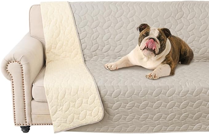 Ameritex Waterproof Pet Bed Cover Anti-Slip Dog Bed Blanket for Sofa and Furniture Waterproof New Pattern Design (Khaki, 82x82 Inch (Pack of 1))