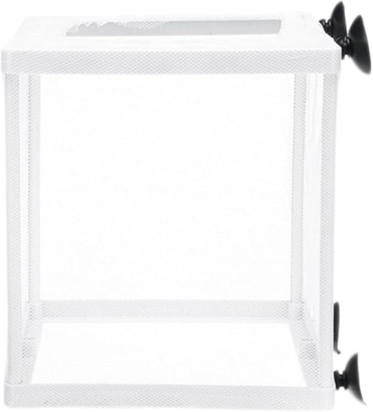 SagaSave Fish Breeder Box, Plastic Frame Hatching Box Separation Net Breeding Box with Suction Cup for Aquarium (Small Size)