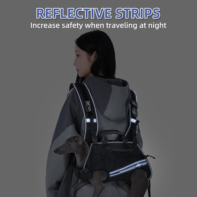 Dog Backpack Carrier for Small Dogs,Dog Lift Harness,Adjustable Padded Breathable Straps for Dogs, Disabled, Joint Injuries, Arthritis,S(4.5-7.5LBS)