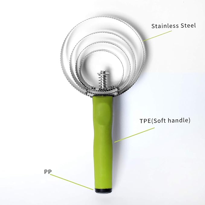 Reversible Stainless Steel Curry Comb with Soft Touch Grip (Neon Green)