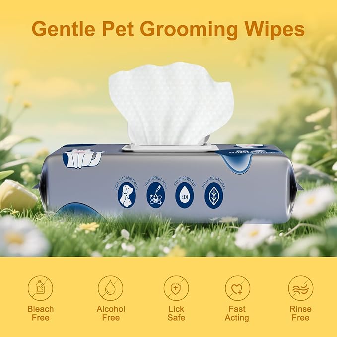 MIOSSZI 610 Pcs Pet Cleaning Deodorizing Wipes Kit for Dogs & Cats Daily Cleaning Paws, Face Tear Stain & Full Body & Sensitive Skin, Gentle & Unscented, Hypoallergenic Ingredients Pet Grooming Wipes