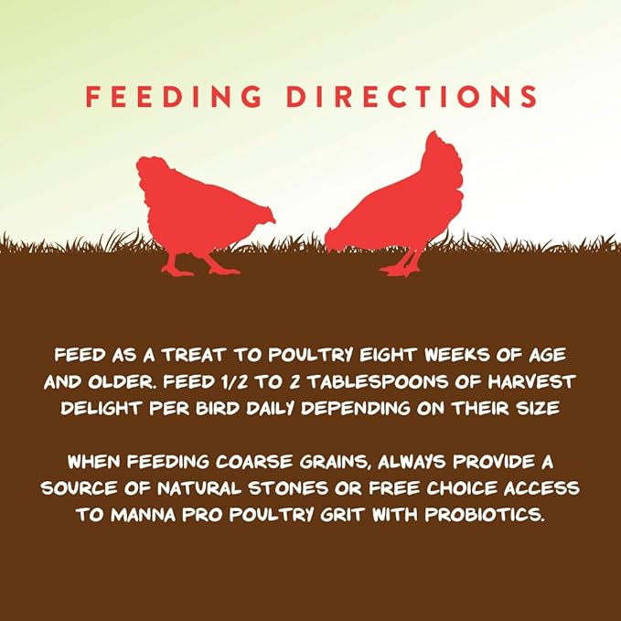 Manna Pro Harvest Delight - Whole Ingredient Chicken Treat - Harvest Mix of Grains, Raisins, Tomatoes, Carrots, Sunflower Seeds - Mixed Flock Poultry Treat - 2.5 lbs