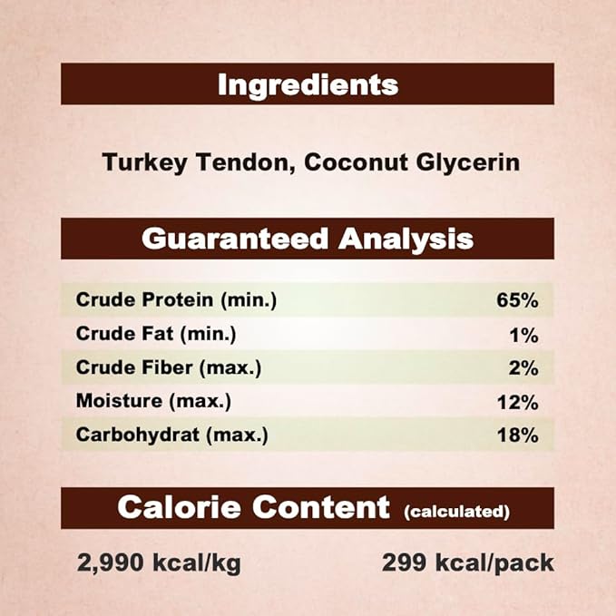 AFreschi Turkey Tendons for Dogs, USA-Sourced, Healthy Dog Treats, Rawhide-Free Puppy Chews, Long Lasting, All Natural, Hypoallergenic Dog Treats for Small Breeds, 3.53 oz Pack Strips