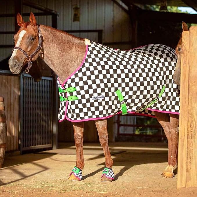 Jeffers Expression Fleece Cooler for Horses, Standard Neck, Skater Cowgirl 84"- Equine Towel Blanket, Moisture Absorbent, Light Weight, Best for Drying, Exercise, Bathing, Adjustable Belly Bands