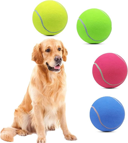 Magicorange 4 Pack 6 inch Giant Tennis Ball Large Dog Tennis Ball Pet Balls for Dogs for Outdoor/Indoor Sports Dog Gift (Multicolor, 6 inch)
