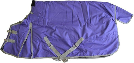 AJ Tack 1200D Waterproof Winter Horse Blanket - 400g Heavyweight Turnout with Fleece Collar, Shoulder Gussets & Tail Flap - Purple 78"
