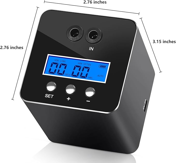 reptile humidifier, LCD with timing function, time length and interval can be set, reptile mister system with 2 spray nozzles, misting system for reptiles of amphibians, tanks, Paludarium