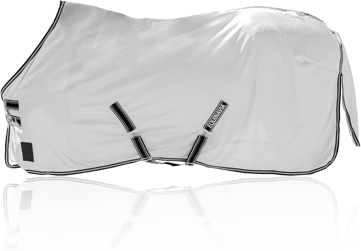 Equinavia Gard Horse Fly Sheet | UV Protection Mesh Fly Sheet for Horses | Lightweight Nylon Turnout Sheet Fly Sheets for Horses - Silver Gray - 81 in