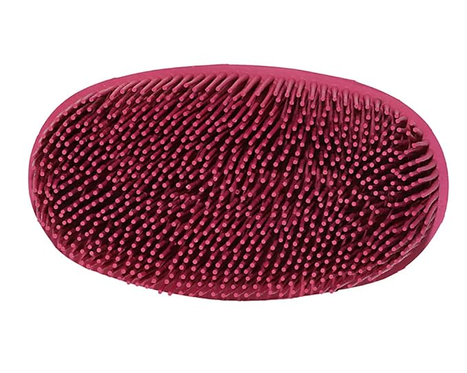 Grewal® Equestrian Grooming Bundle Kit - Comfy Pet Grooming & Bathing Glove - Oval Face Soft Bristles - Great for Thin & Sensitive Skin (Pink)