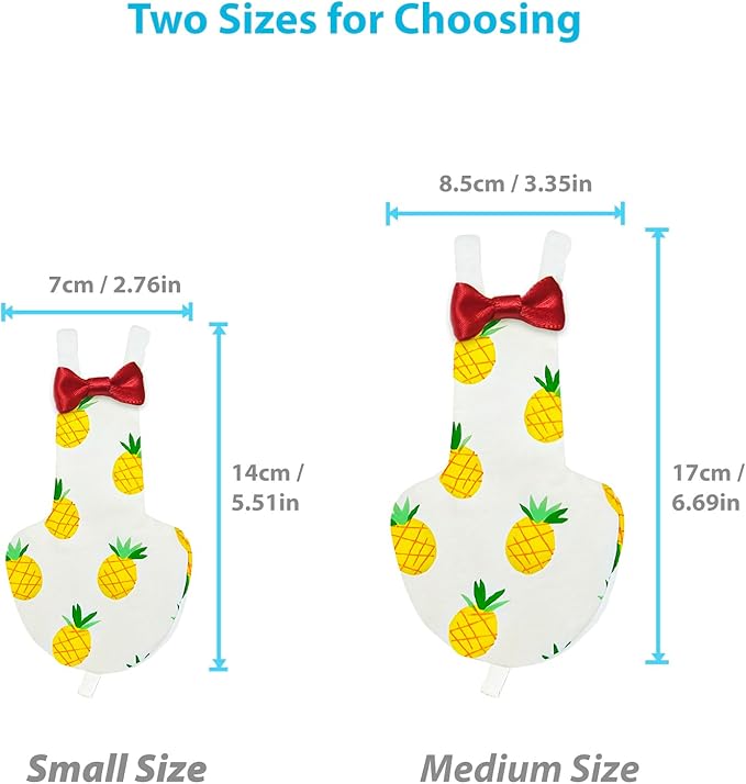 UKJENT Bird Diaper Protective Parrot Nappy - 2 Pack, Reusable Flight Suit with Waterproof Inner Layer, Washable Cute Urine Wet Suit for Cockatiel Monk Parakeet Sun Parakeet Lory(S)