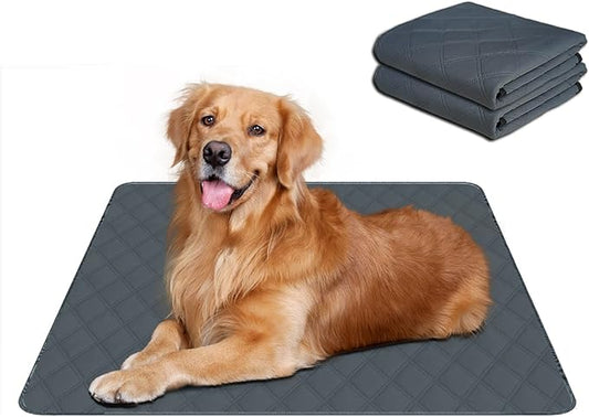 RIOUSSI Washable Pee Pads for Dogs, Reusable, Absorbent, Leakproof, Non Slip Pet Puppy Pads for Potty Training. Dark Gray, 18x24 Inch(2pack)