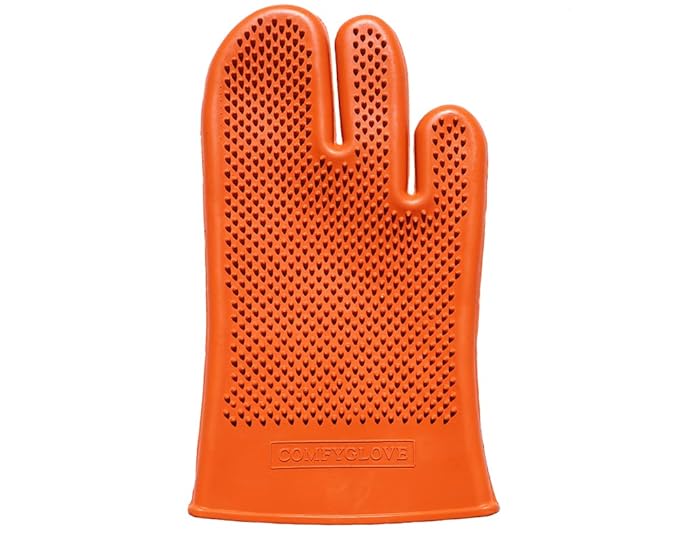 Grewal® Equestrian Grooming Bundle Kit - Comfy Pet Grooming & Bathing Glove - Oval Face Soft Bristles - Great for Thin & Sensitive Skin (Orange)