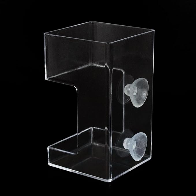 2 PCS Square Fish Feeder with Suction Cup Fish Tank Feed Tray Feeding Tube Supplies Breeder Box for Aquarium