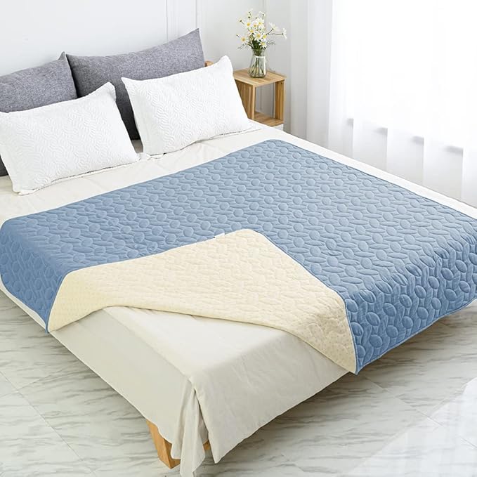 Ameritex Waterproof Pet Bed Cover Anti-Slip Dog Bed Blanket for Sofa and Furniture Waterproof New Pattern Design (Lightblue, 30x53 Inch (Pack of 1))