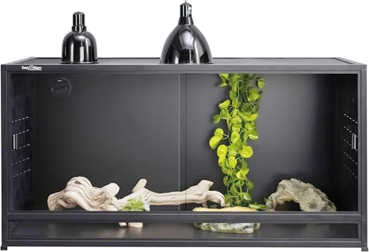 PVC Reptile Enclosure Bearded Dragon Tank 44 Gallon Snake Enclosure,Terrarium for Lizard Snake, 40x16x16 Reptile Terrarium Wide Breeding Lounge Vivarium Area with Sliding Doors Lock