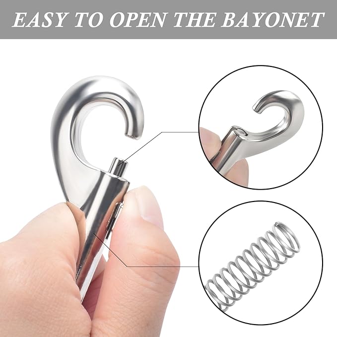 ERKOON 15 Pack Heavy Duty Snap Hooks Double Sided Clips for Hanging Horse Tack Sling Feed Buckets Dog Leash Collar Key Chain Zinc Alloy Metal Snaps Clip (4 Inch)