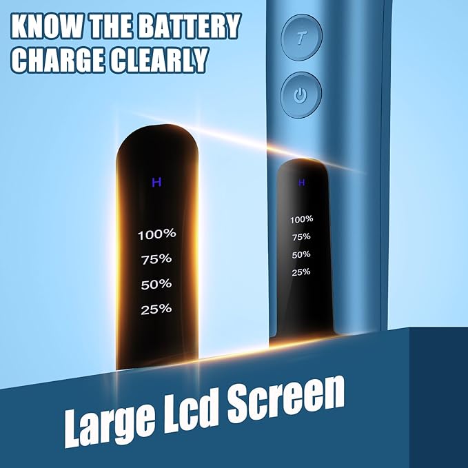 Professional Animal Pet Dog Cat and Horse Cordless Hair Clipper Grooming Kit with 5 in 1 Blade Low Noise & High Power Rechargeable Cordless Pet Grooming Clipper for for Thick Heavy Coats (Blue)