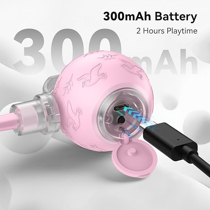 Interactive Cat Toys Ball for Indoor Cats, Automatic Pet Toys for Bored Indoor Adult Cats, Motion Activated, USB Rechargeable, Christmas Birthday Gifts(Pink)