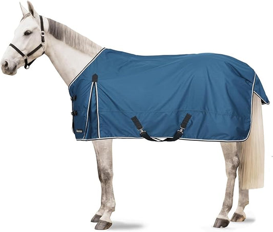 HORZE Glasgow Light Weight Waterproof Turnout Horse Sheet (No Fill) - Opal Blue - 72 in