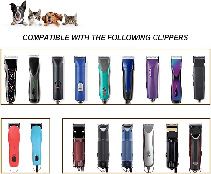 Detachable Pet Dog Clipper Blades, Compatible with Andis Size-7FC Cut Length 1/8"(3.2mm), Most Oster A5, Wahl KM Series Clippers,Made of Ceramic Blade & Stainless Steel Blade