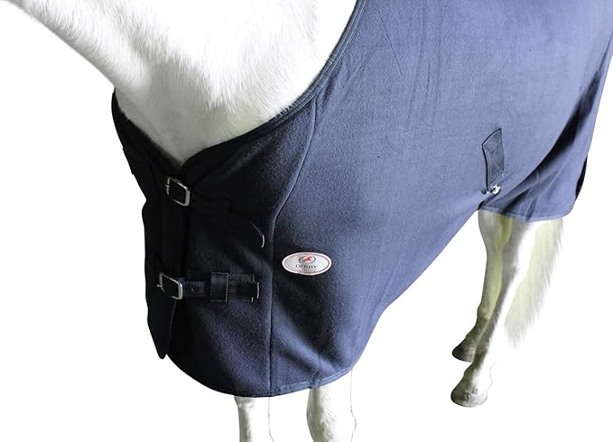 Derby Originals Classic Fleece Cooler All Season Horse Sheet & Blanket Liner | Stables & Outdoor Use (Navy, 84")