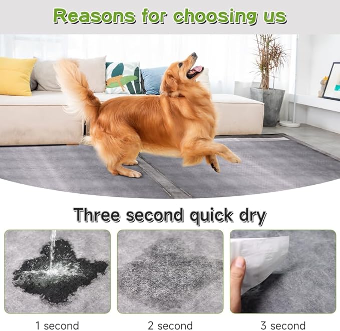 36"x36" Activated Charcoal Pee Pads for Dogs , 150 Count, Extra Large, Super Absorbent, Leakproof and Odor Resistant, Disposable Puppy Pads, Pet Training Pads, Potty Pads