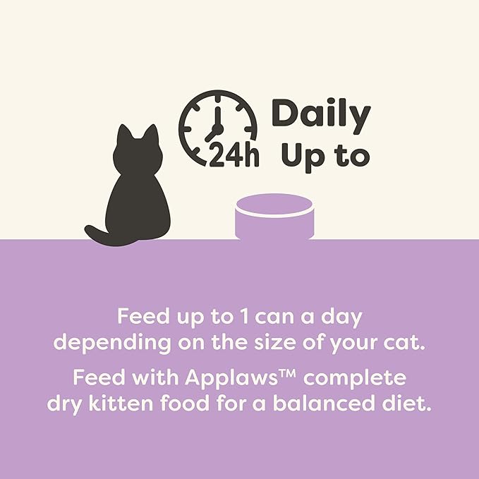 Applaws Natural Wet Kitten Food, Limited and Natural Ingredients, High Protein with No Artificial Additives, Kitten Variety Selection in Broth (6 x 2.47oz Cans)