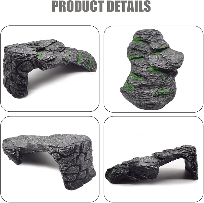 Turtle Basking Platform Large Tortoise Dock Resting Rock Turtle Climbing Ramp Shale Step Ledge Aquarium Terrarium Decor for Tortoise Bearded Dragon Lizard Chamelon Frog Gecko Snakes Iguana Betta Fish