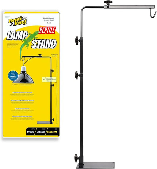 Reptile Lamp Stand, 35 Inches Adjustable Heat Lamp Fixture Stand, Terrarium Stand for Holding Reptile Light Fixture and Heating Bulbs