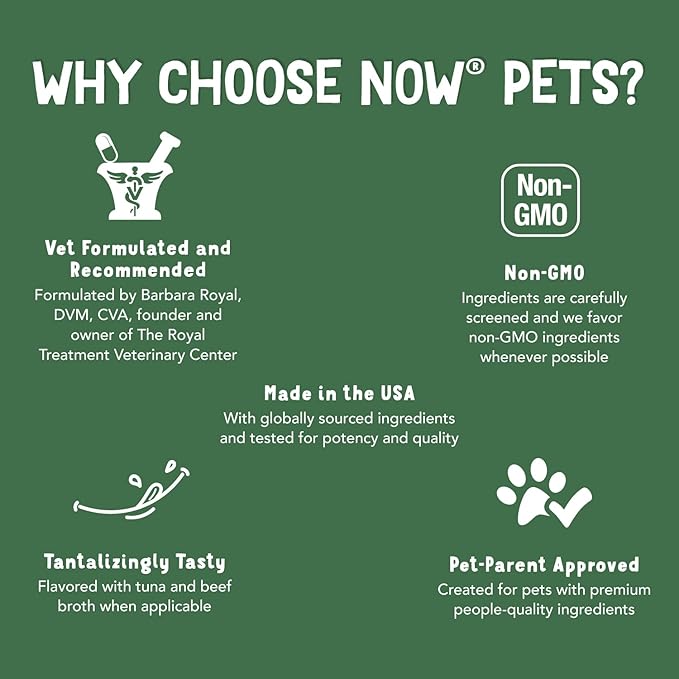 NOW Pets, UC-II® Advanced Joint Mobility for Dogs and Cats, Veterinarian formulated, Help Maintain Cartilage and Connective Tissue*, 60 Chewable Tablets (60 Grams)
