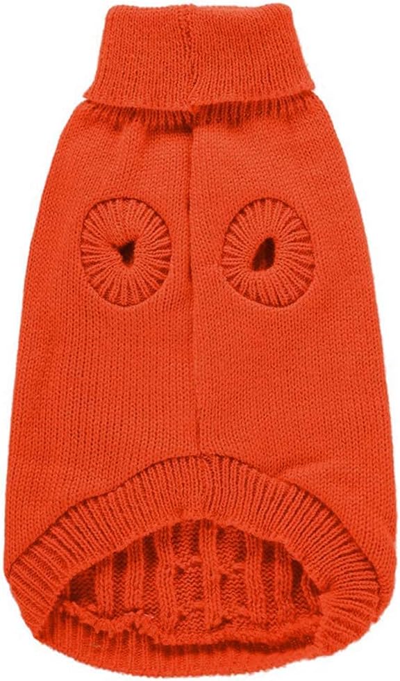 CHBORCHICEN Small Dog Sweaters Knitted Pet Cat Warm Dog Sweatshirt Winter Clothes Kitten Puppy Sweater (Small, Orange)