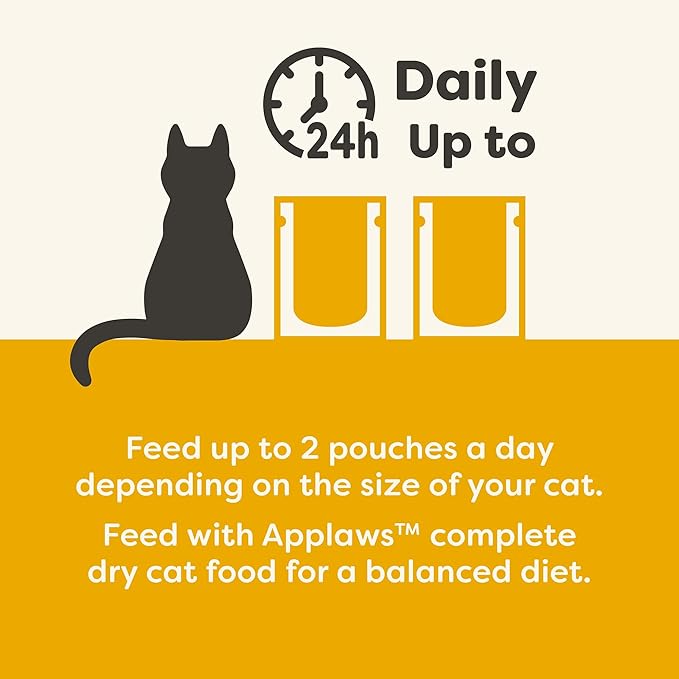 Applaws Natural Wet Cat Food in Broth, Limited and Natural Ingredients, High Protein with No Artificial Additives, Chicken Breast in Broth (12 x 5.3oz Pouches)
