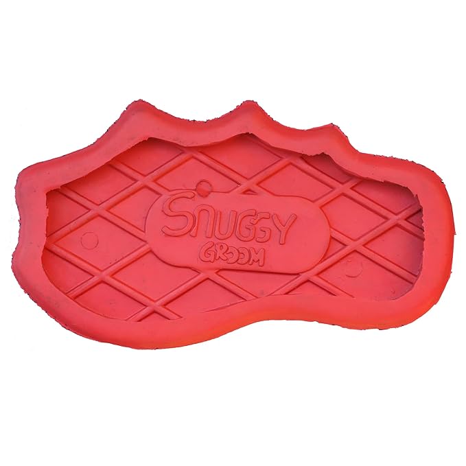 Grewal Equestrian Snuggy Groomer Soft Teeth Rubber Groomer Curry (Red)