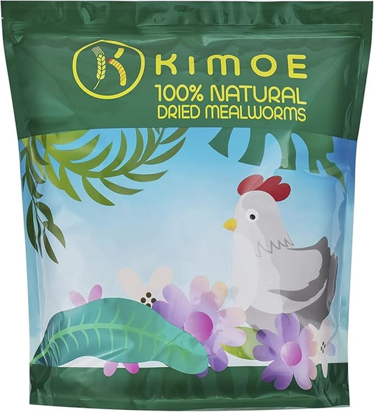 kimoe Non-GMO Bulk Dried Mealworms 10LB Bag for Chickens, Ducks & Wild Birds — 100% Natural High-Protein Feed to Boost Egg Production, Feather Health & Immunity
