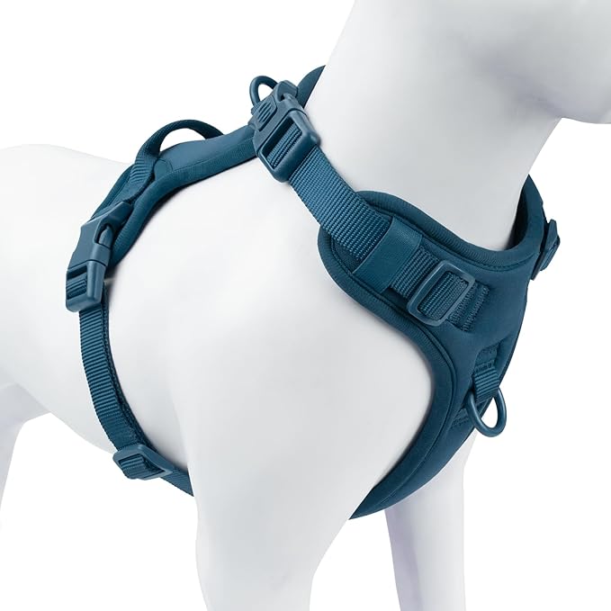 No Pull Dog Harness, Puppy Vest with Front Clip for Small Medium Large Sized Dog(Prussian Blue,M)