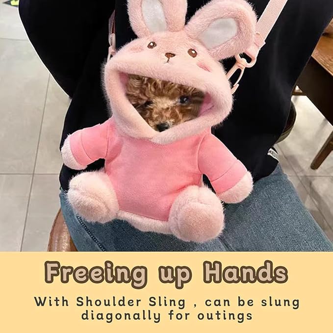 Tiny Puppy Carrier Chest Sling - Extra Small Body Carrier for Up to 4lbs Puppies Kittens, Cute Pack Pouch for Mini Yorkies Teacup Hands-Free Portable Pet Harness for Girls Boys (2lb Medium Pink)