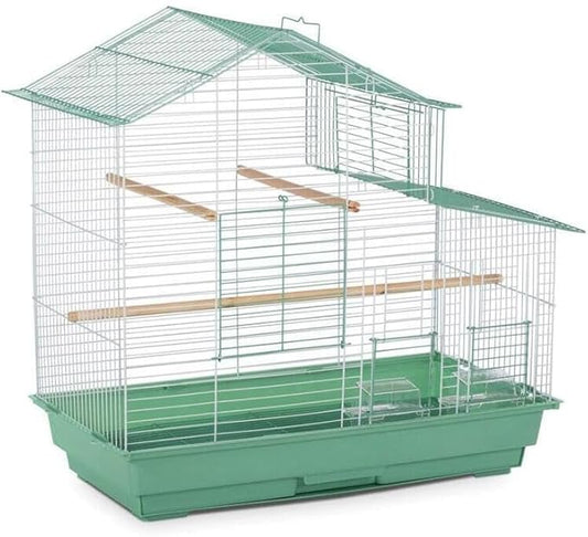 Framhouse Fresh House-Style Bird Cage with Elegant Architectural Design, Durable Construction, Spacious Interior, and Comfortable