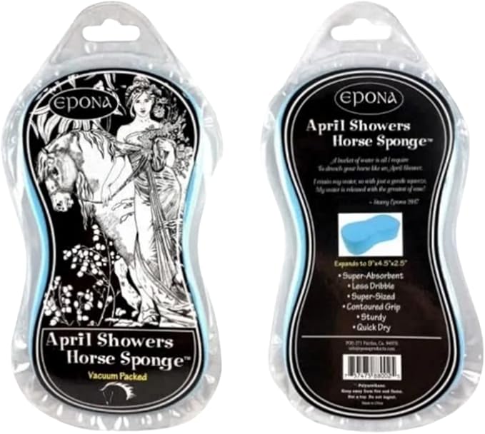 Epona Tiger Tongue and April Power Shower Sponge, Horse/Equine Grooming/Face Sponge (April Power Shower)