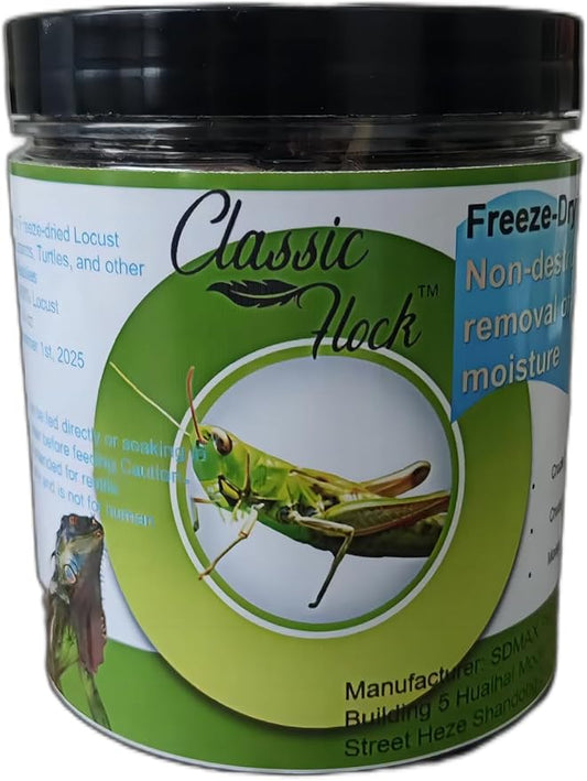 2oz Freeze-Dried Grasshoppers - Nutritious Reptile & Amphibian Food for High Protein and Essential Amino Acids