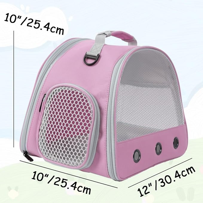 Breathable Guinea Pig Carrier Backpack with Nylon Mesh Window Portable Carrier for Guinea Pig, Bunny Bearded Dragon Bird Chinchilla Ferret Travel Outdoor