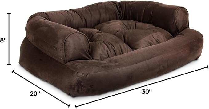 Snoozer Overstuffed Luxury Pet Sofa, Small, Hot Fudge