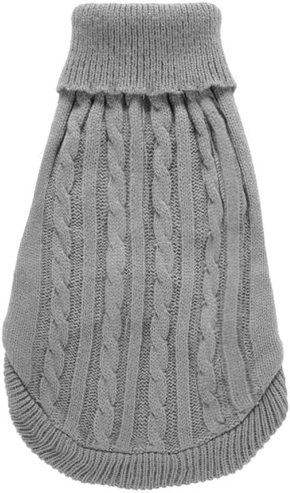 CHBORCHICEN Small Dog Sweaters Knitted Pet Cat Warm Dog Sweatshirt Winter Clothes Kitten Puppy Sweater (Small, Grey)