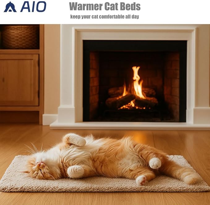 Self Heating Cat Bed Advanced Extra Warm Thermal Pet Pad Pets With Removable Cover Non-Slip Bottom Washable Non Electric Warming Cat Bed Non Electric Warming Pad Dog Outdoor Gray 19.68*27.56 Inch