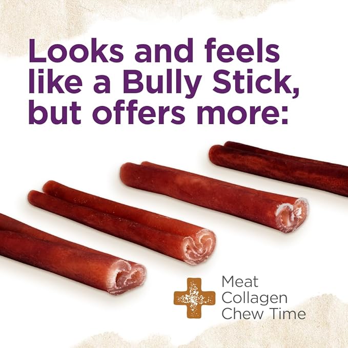 Natural Farm Odor-Free Super Collagen Dog Chews (3-5 Inch, 10-Pack) The First Ever Real Bull Sticks Alternative: 100% Natural Angus Hide Collagen Treats - More Protein, More Chew Time for All Dogs