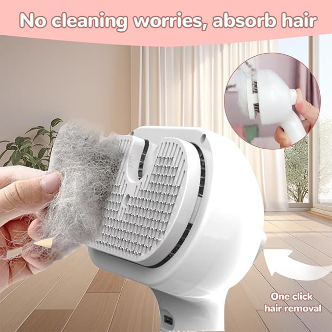 Pet Spray Hair Removal Comb, 2025 New Pet Steam Brush for Dog Cat, Steam Brush for Shedding Grooming, Water Steamy for Long Short Haired Pets, Portable Anti-Static Cat Steamy (Pink)